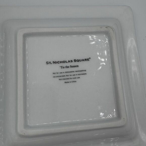 St Nicholas Square Serving Platter Plate Tis The Season 4 Compartment Square - Picture 6 of 6